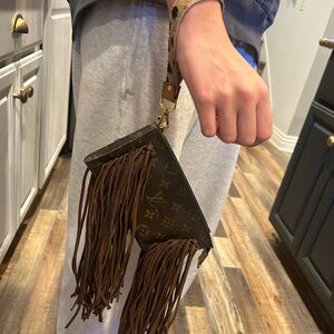 Louis Vuitton Brown Fringe Wristlet
